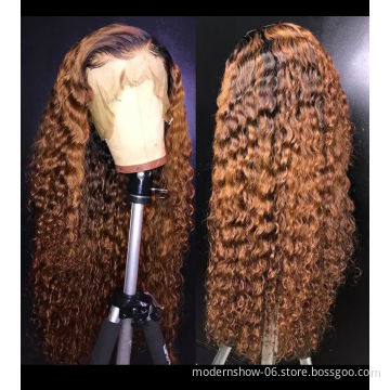 100% Virgin Brazilian Ombre Human Hair Wigs Modern Show Wholesale Mixed Color T4/27 Short Lace Frontal Bob Wigs For Women